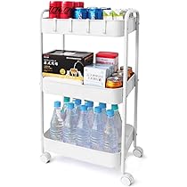 Amazon.co.jp: Ufriandz キッチンワゴン 3階建て、4つの